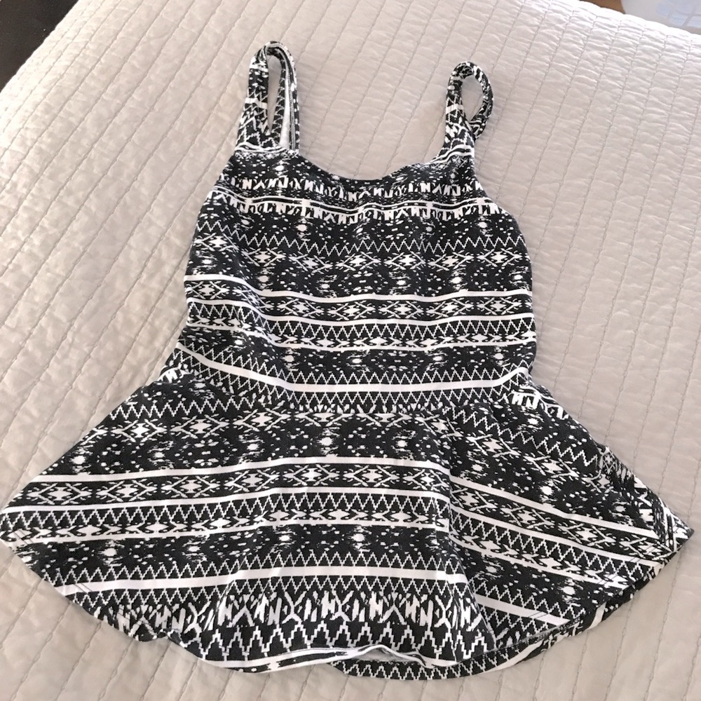 Aztec print peplum top